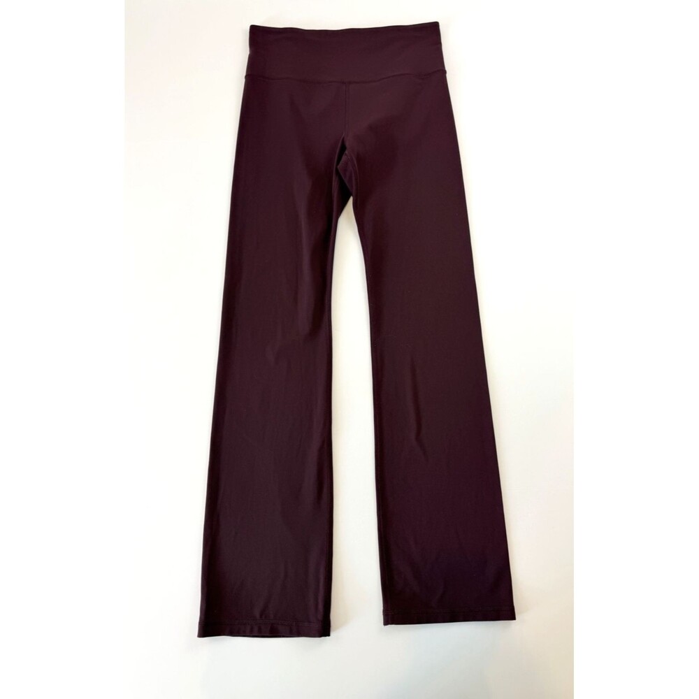Athleta Elation Straight Leg Pants Burgundy High Rise Yoga Medium